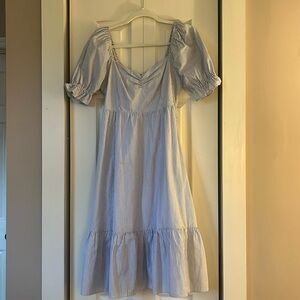 HEM & THEAD | Blue striped midi dress